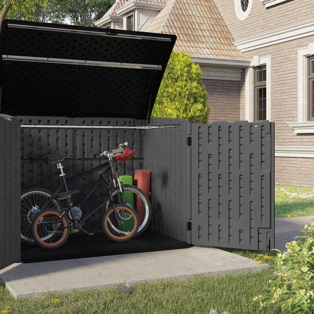 Suncast Storage Shed The Stow Away 5 ft. x 3 ft. Resin Horizontal with Floor Kit