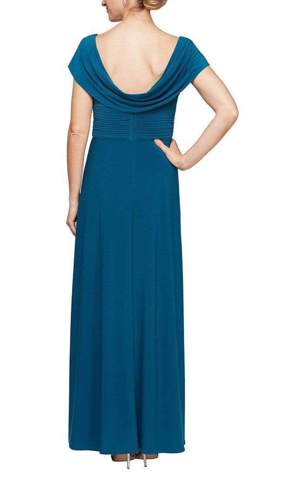 81351491 Cowl Neck A-Line Matte Jersey Dress