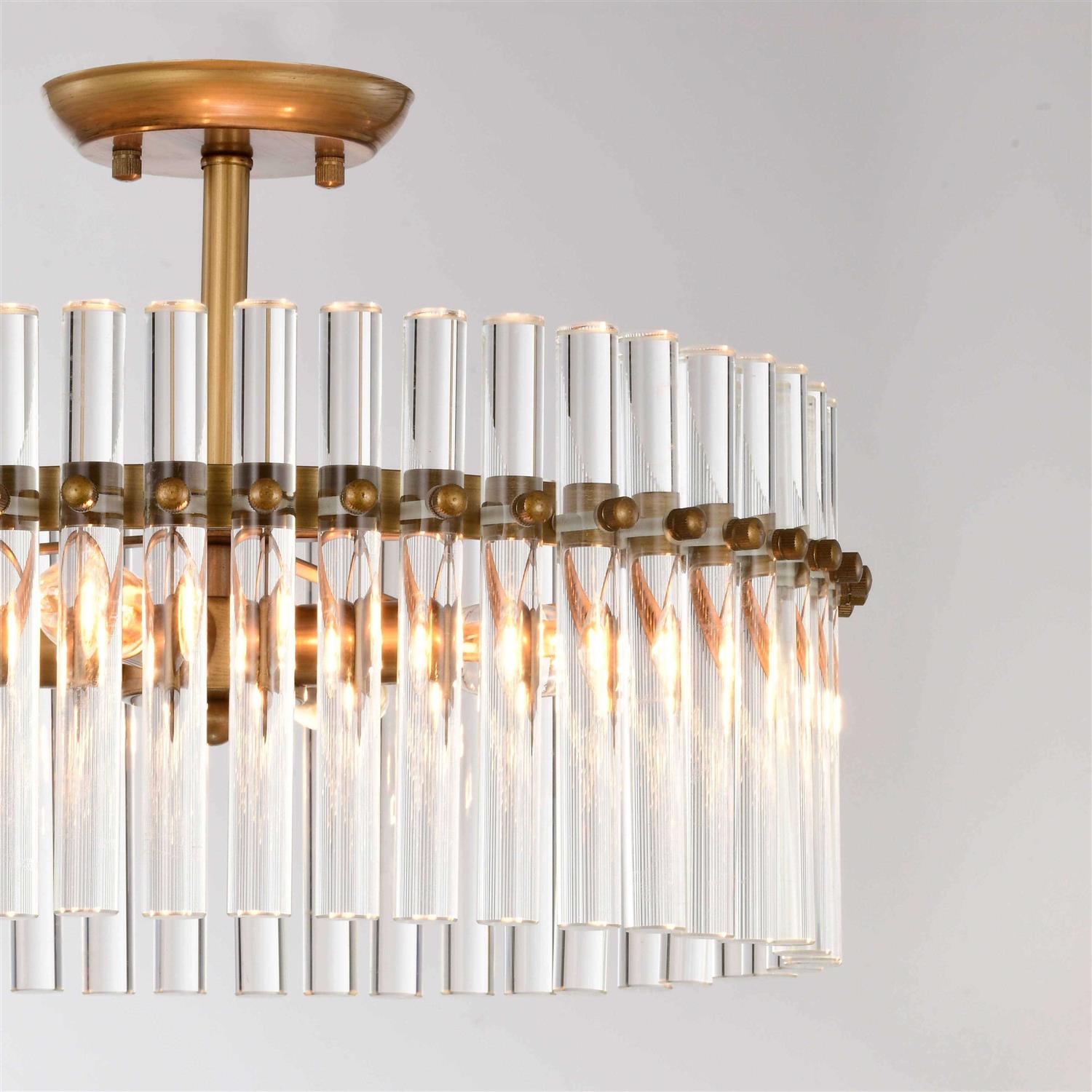 The Lighting Store Casandra 4-light Brushed Brass Crystal Flush Mount