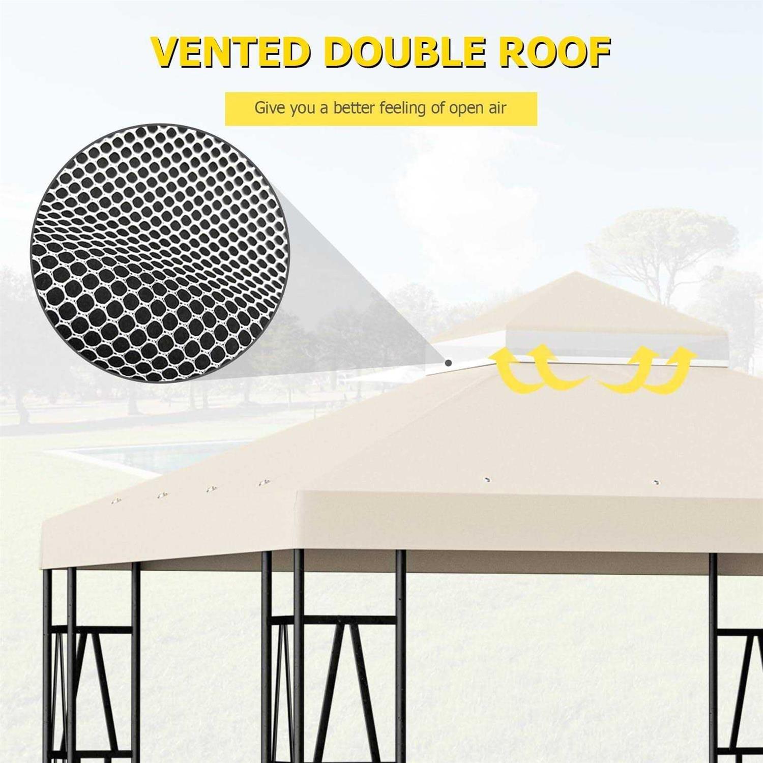 Big Lighting Deals 10′ X Gazebo Canopy Top Replacement Double Tier Patio Cover