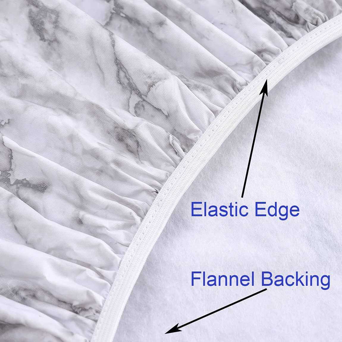 Walrus Round Vinyl Fitted Tablecloth with Flannel Backing Elastic Edge Design Table Cover Waterproof Oil-Proof PVC Table Cloth Stain-Resistant