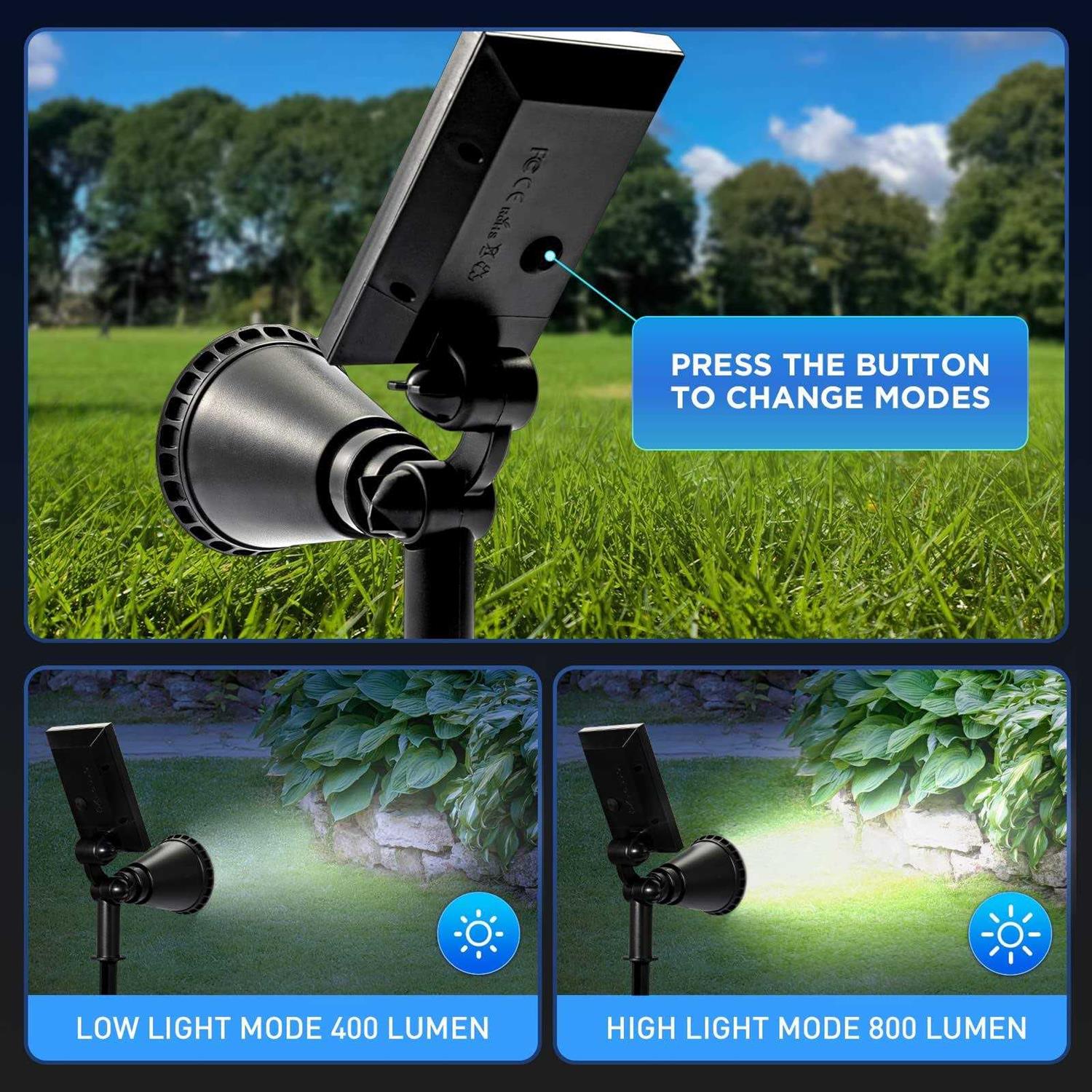 ALES 800 Lumen Solar spot Lights Outdoor,Solar spotlights Outdoor Waterproof,Solar Flood Landscape Pathway Lights for Tree