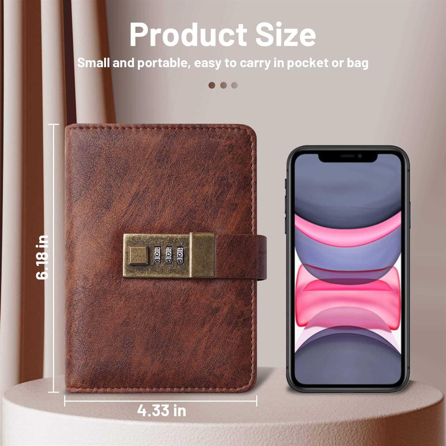 WEMATE Password Book with Lock Password Book with Alphabetical Tabs 600+ Password Spaces