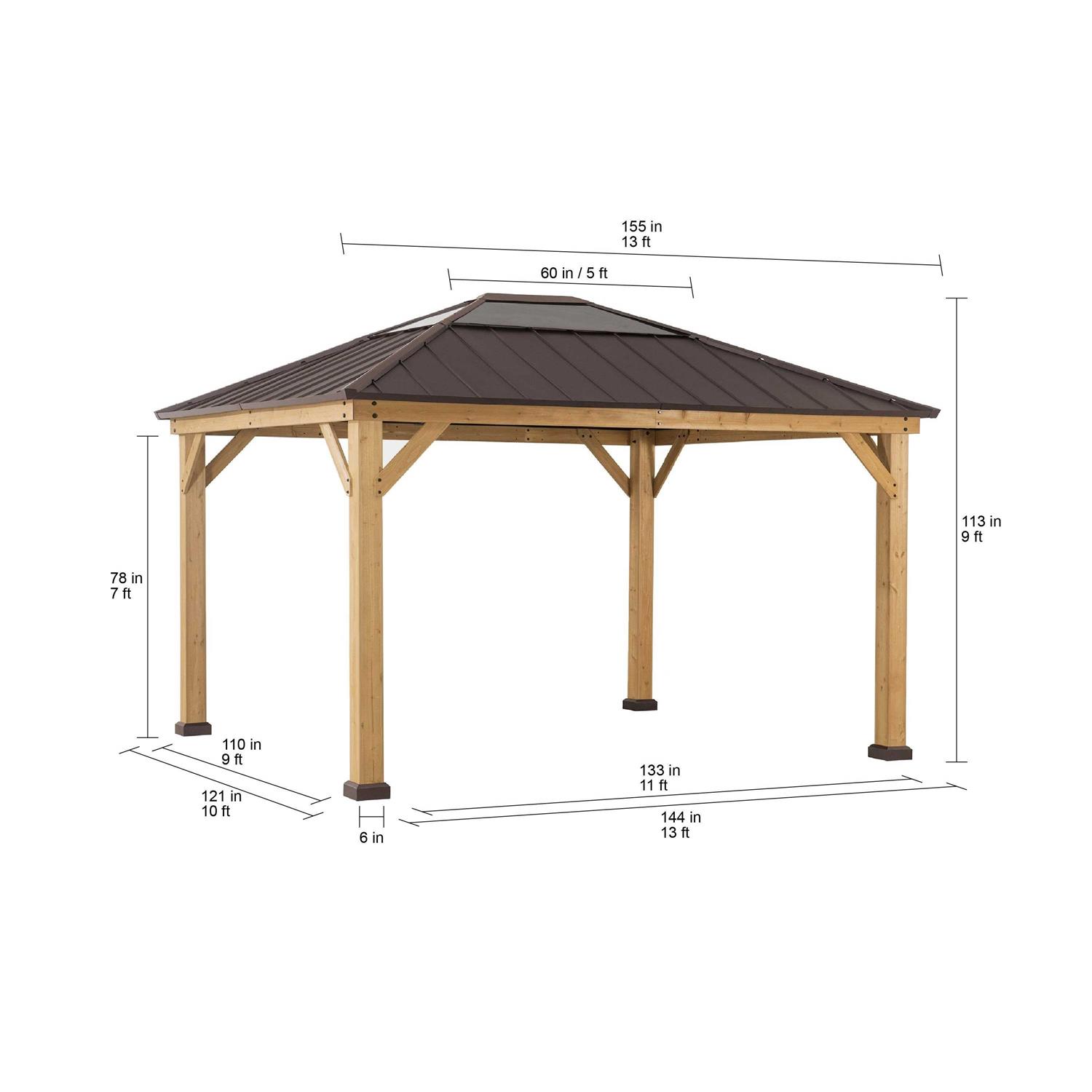 Sunjoy Universal Mosquito Netting Wood Framed Gazebos