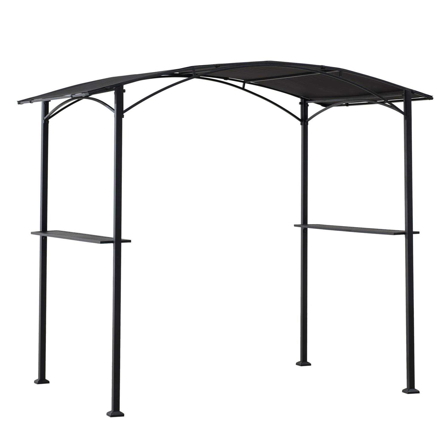 Sunjoy 5 ft. x 8 ft. Black Steel Grill Gazebo