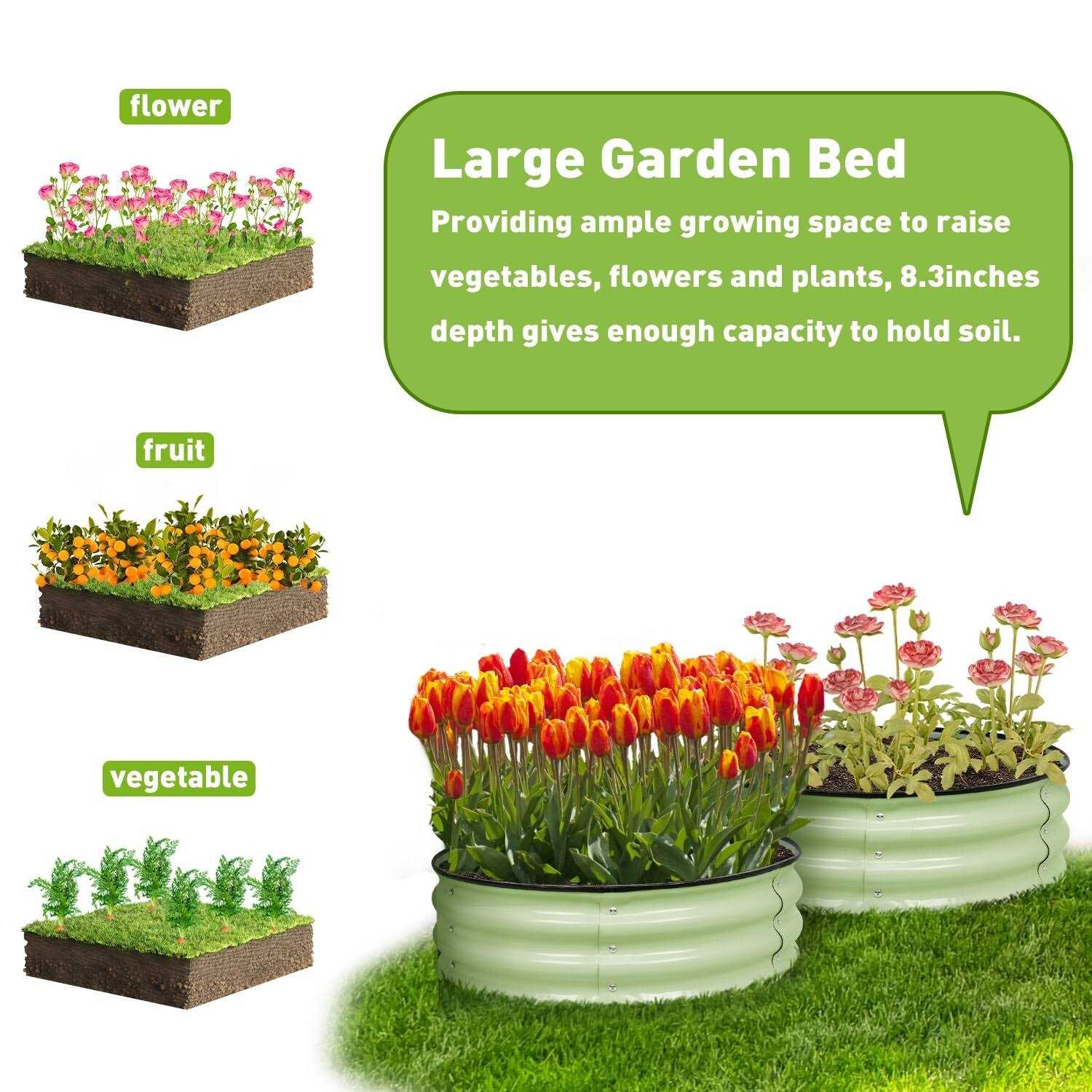 Aoodor 9&” Tall Aluzinc Metal Raised Garden Bed 30&” Round