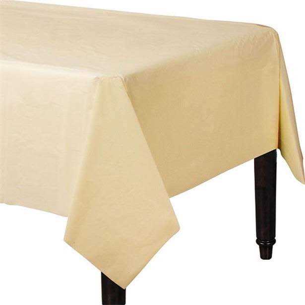 Amscan Vanilla Cream Plastic Table Cover