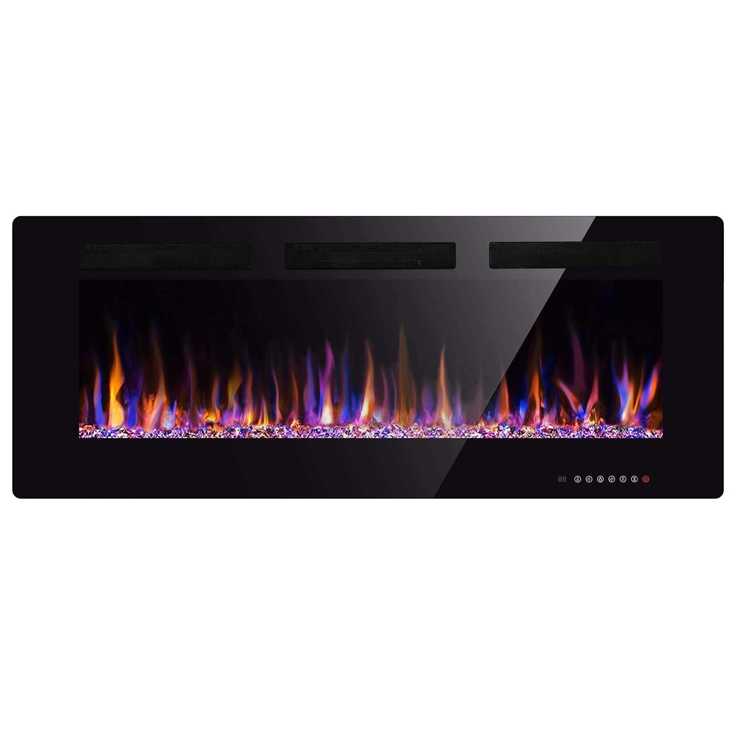 Xbeauty 50 Electric Fireplace in-Wall Recessed and Wall Mounted 1500w Fireplace Heater