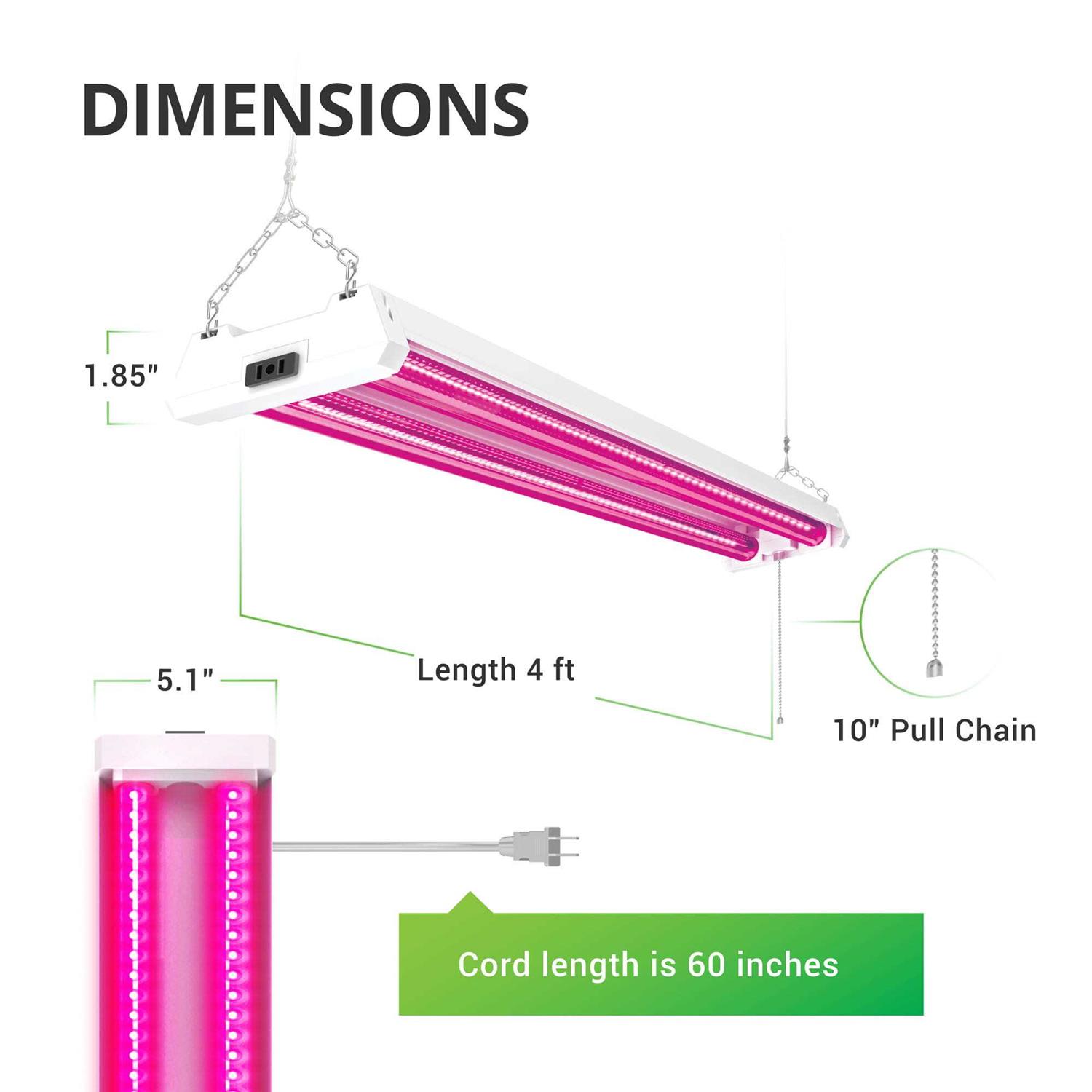 Sunco Lighting Sunco 4FT LED Grow Light for Indoor Plants 40W Full Spectrum