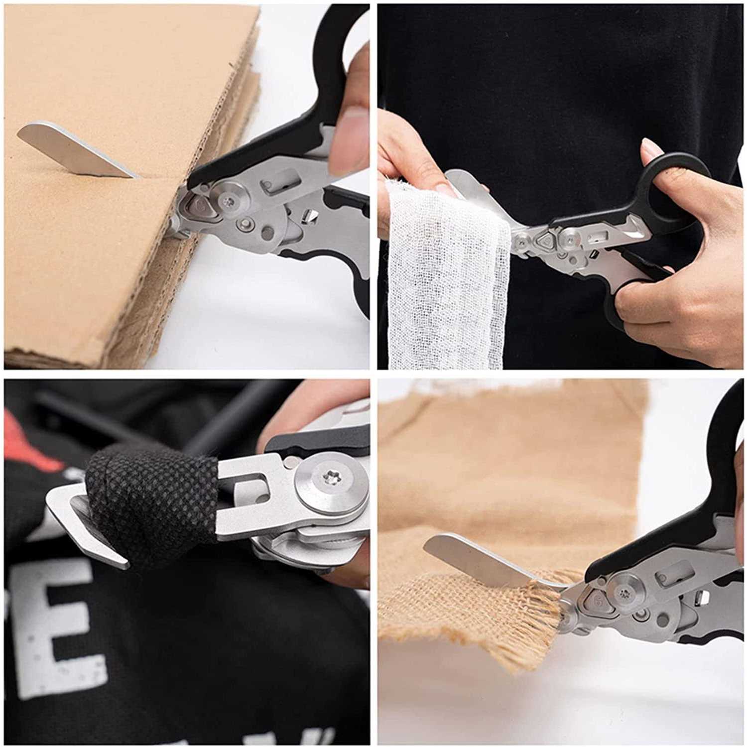 Elegital Emergency Response Shears Stainless Steel Foldable Scissors Pliers