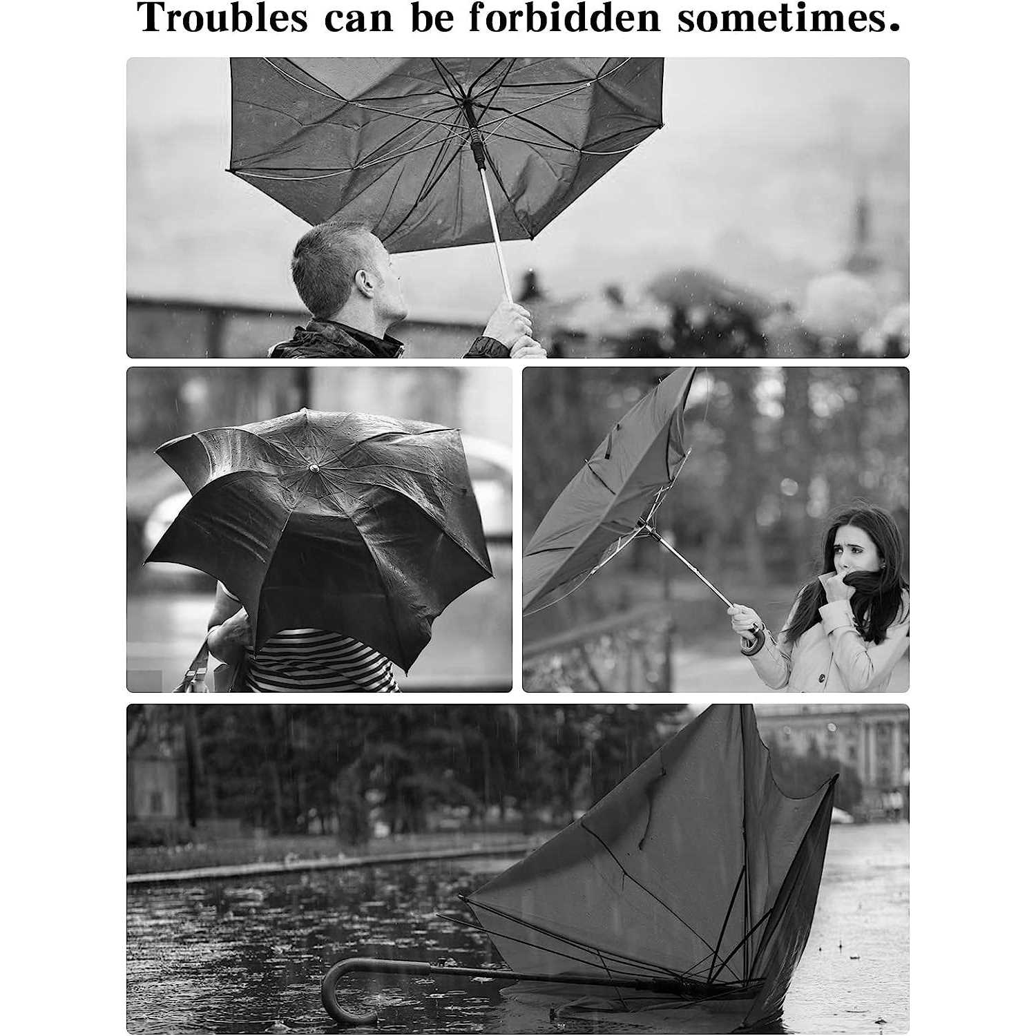 Kalolary 62 Inch Extra Oversize Large Compact Golf Umbrella,Double Canopy Vented Windproof Waterproof Stick Umbrellas for women men