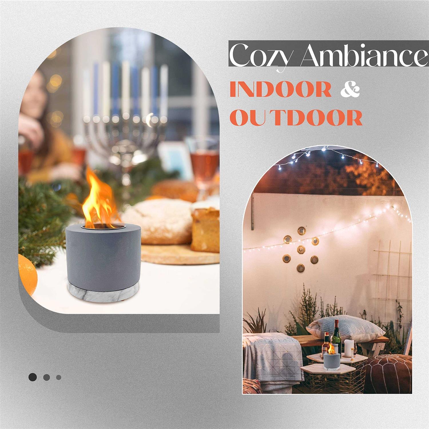 Tabletop Fire Pit Smokeless Indoor Smores Fire Pit Bowl Mini Portable