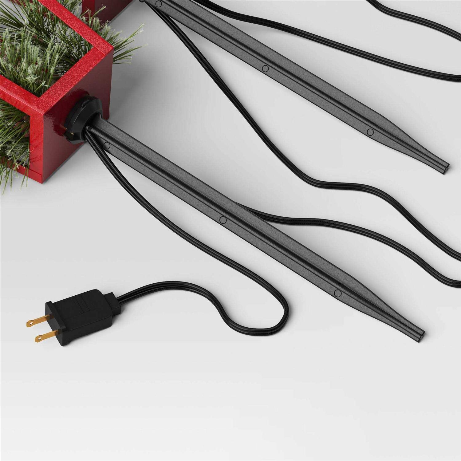 Wondershop 3pc Incandescent Red Metal Lantern with Greenery Christmas Novelty Path Light Clear