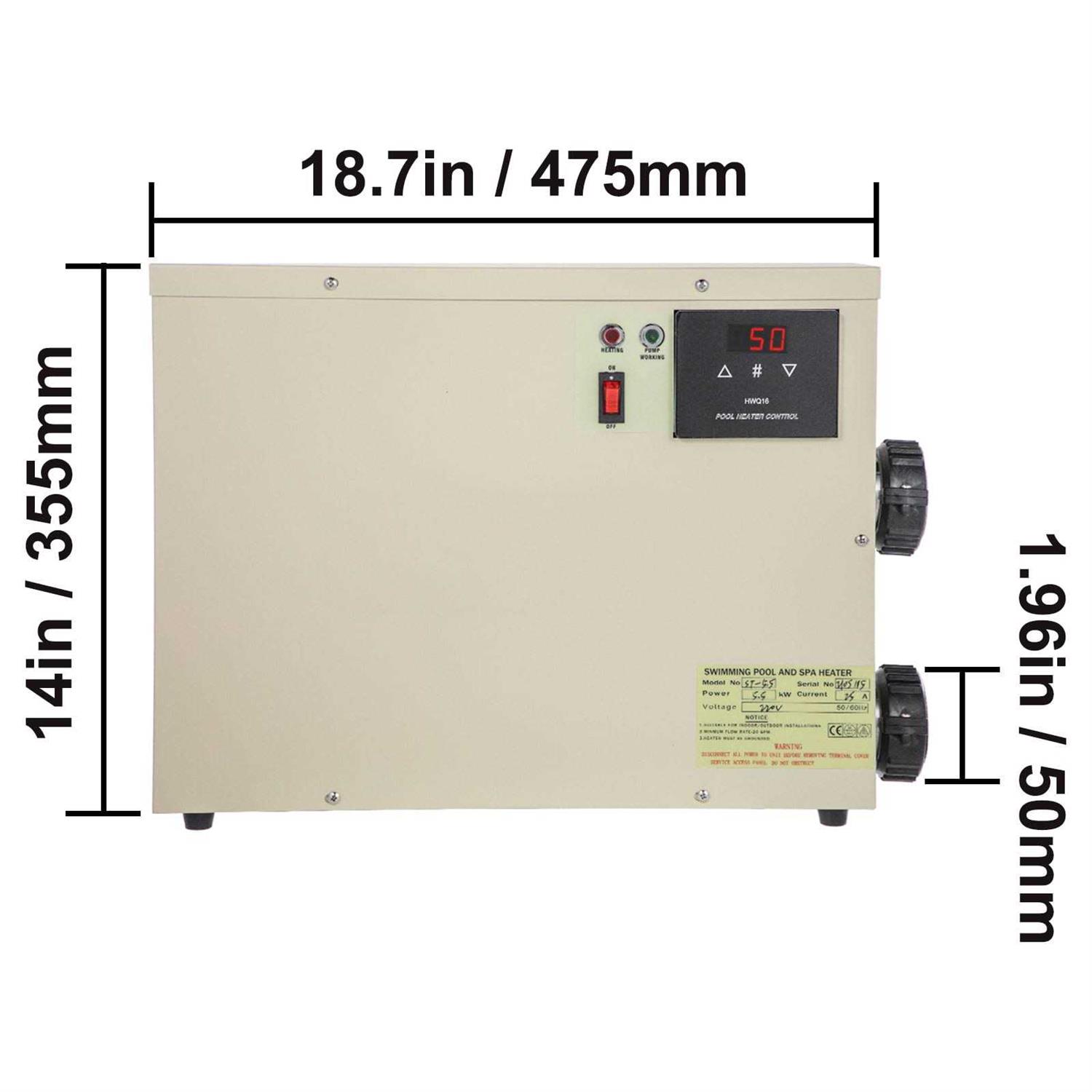 Vevorbrand 11KW 240V Electric Swimming Pool Water Heater Thermostat Hot Tub Spa