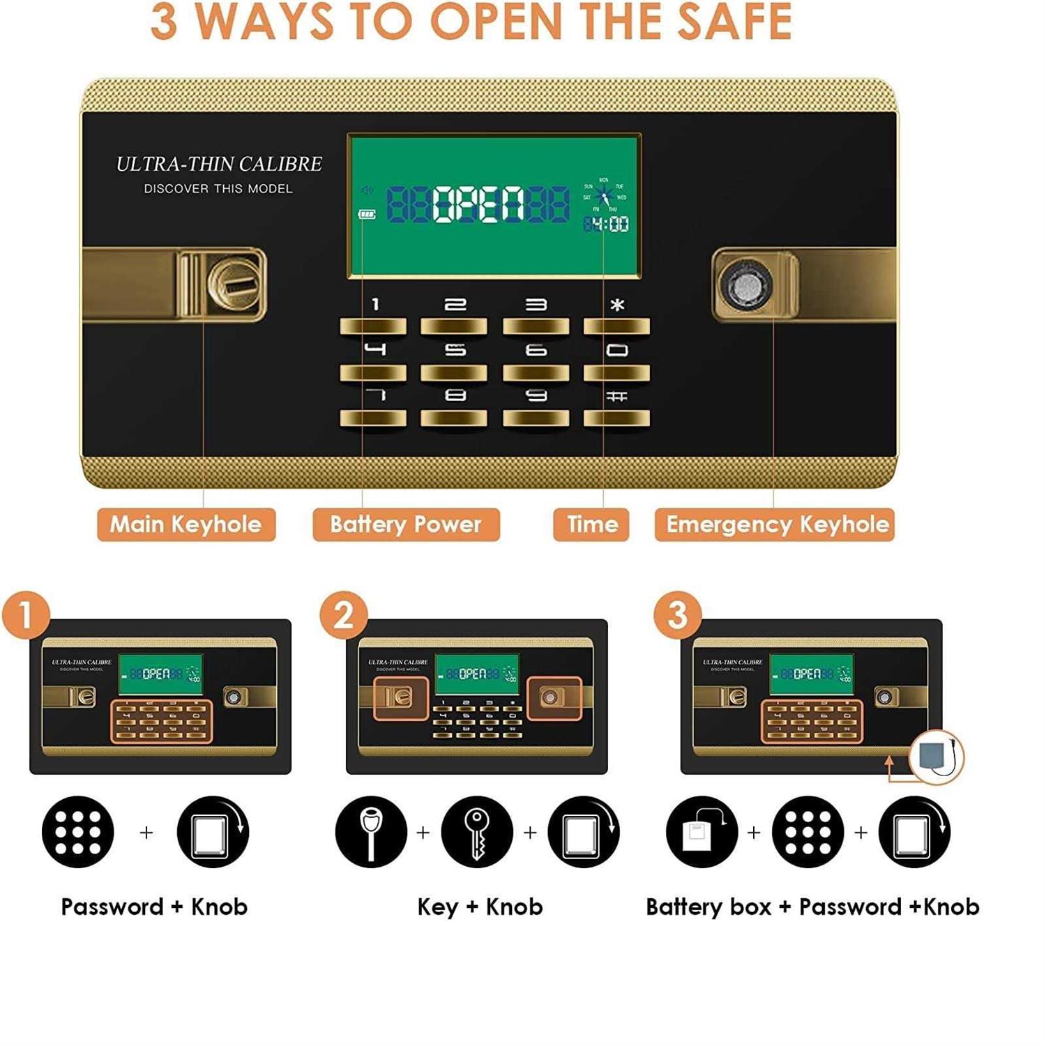 2.6 Cu ft Large Home Safe Fireproof Waterproof