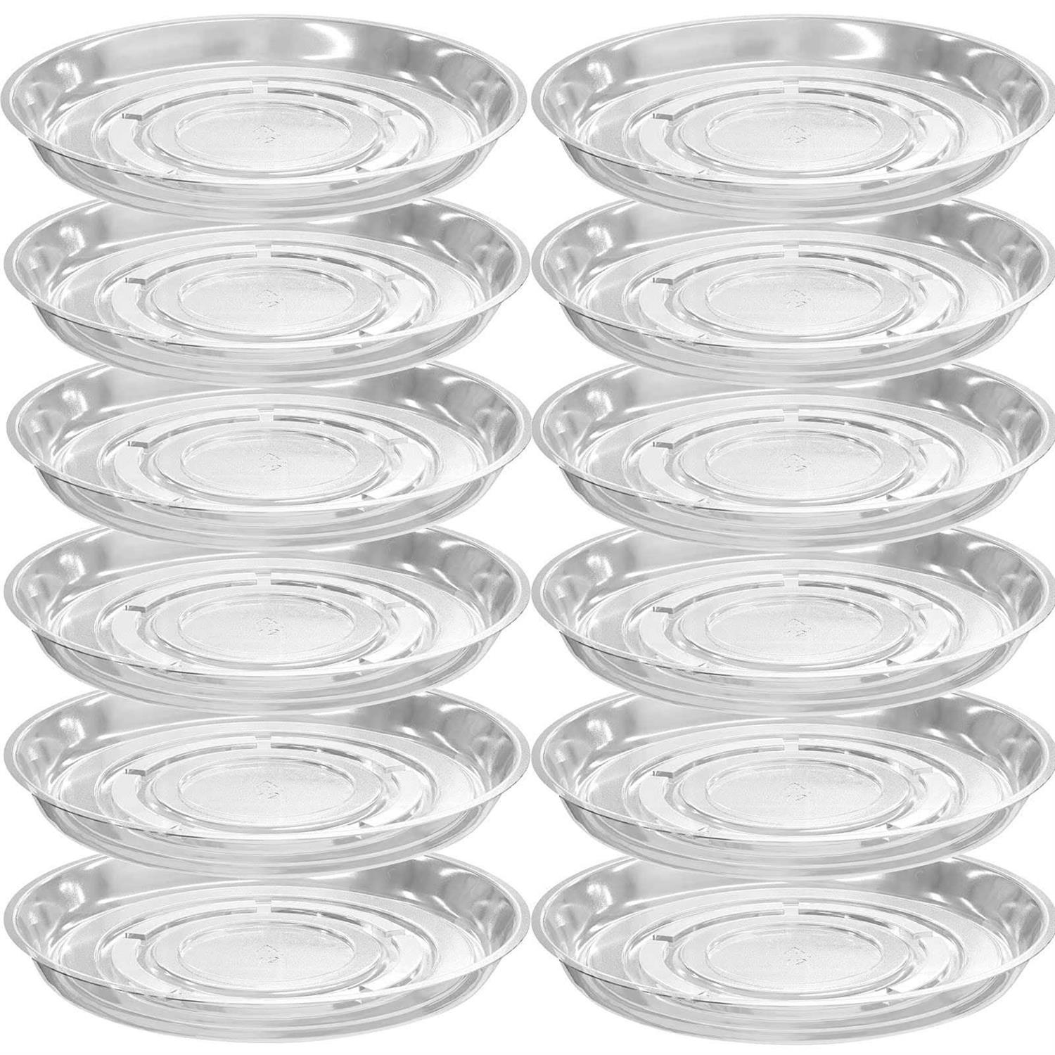 20 Pack Clear Plastic Plant Saucers 6 inch Drip Trays Plant Plat