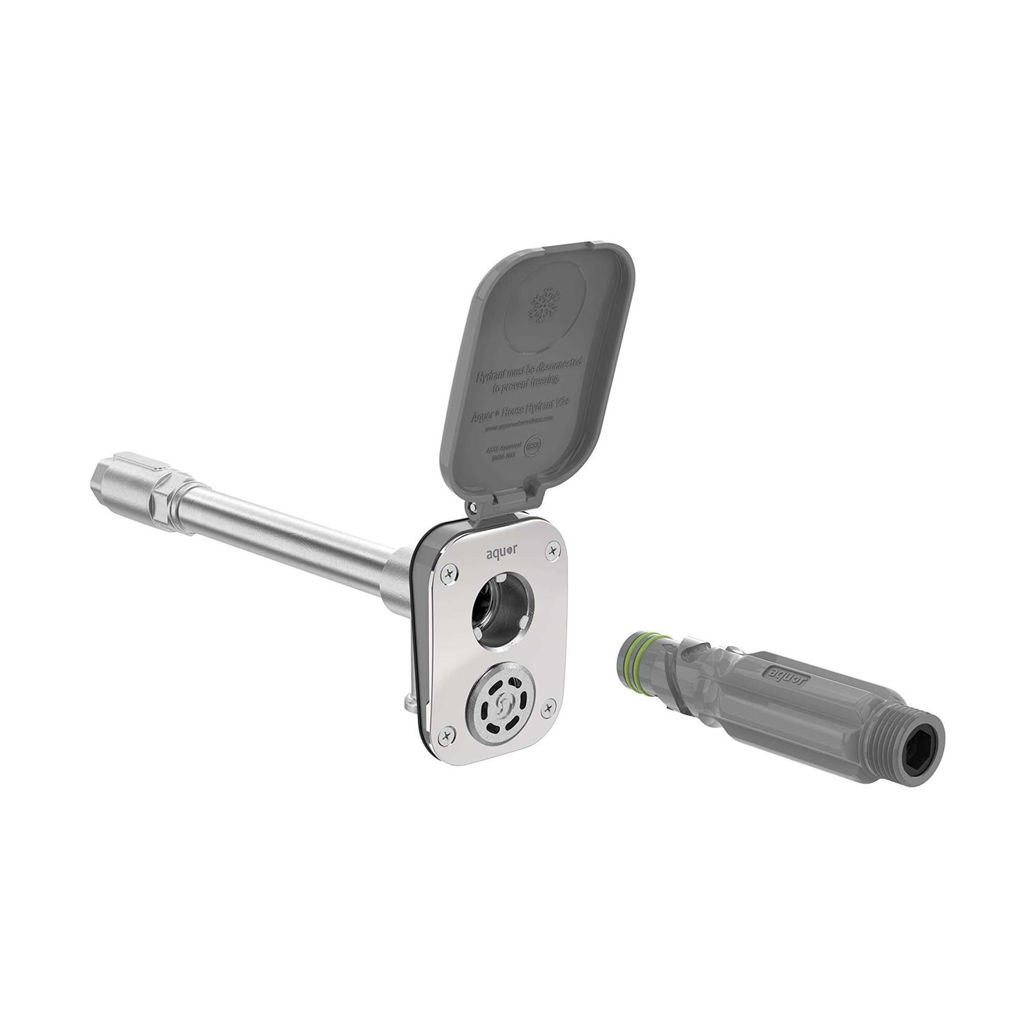 Aquor 1/2 in. NPT Inlet and 3/4 in. Hose Connector House Hydrant V2+ Modern Outdoor Wall Faucet