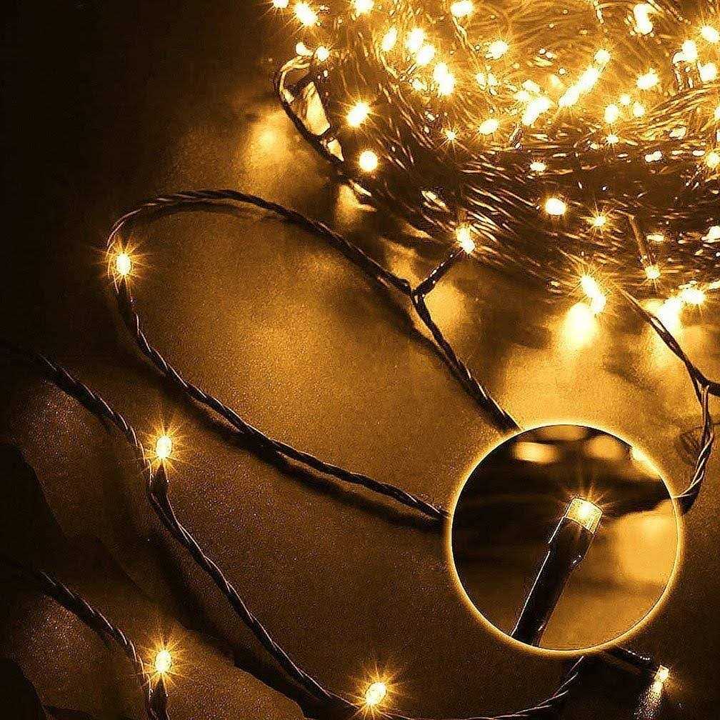 4 Pack Battery Operated Outdoor Christmas Tree String Lights with 50 Warm White LEDs on 16.5ft/5m of Dark Green Cable,Ambiance Lighting for Bedroom