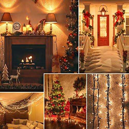 BHCLIGHT Extra-Long 95FT 240 LED Green Wire Christmas String Lights Outdoor/Indoor