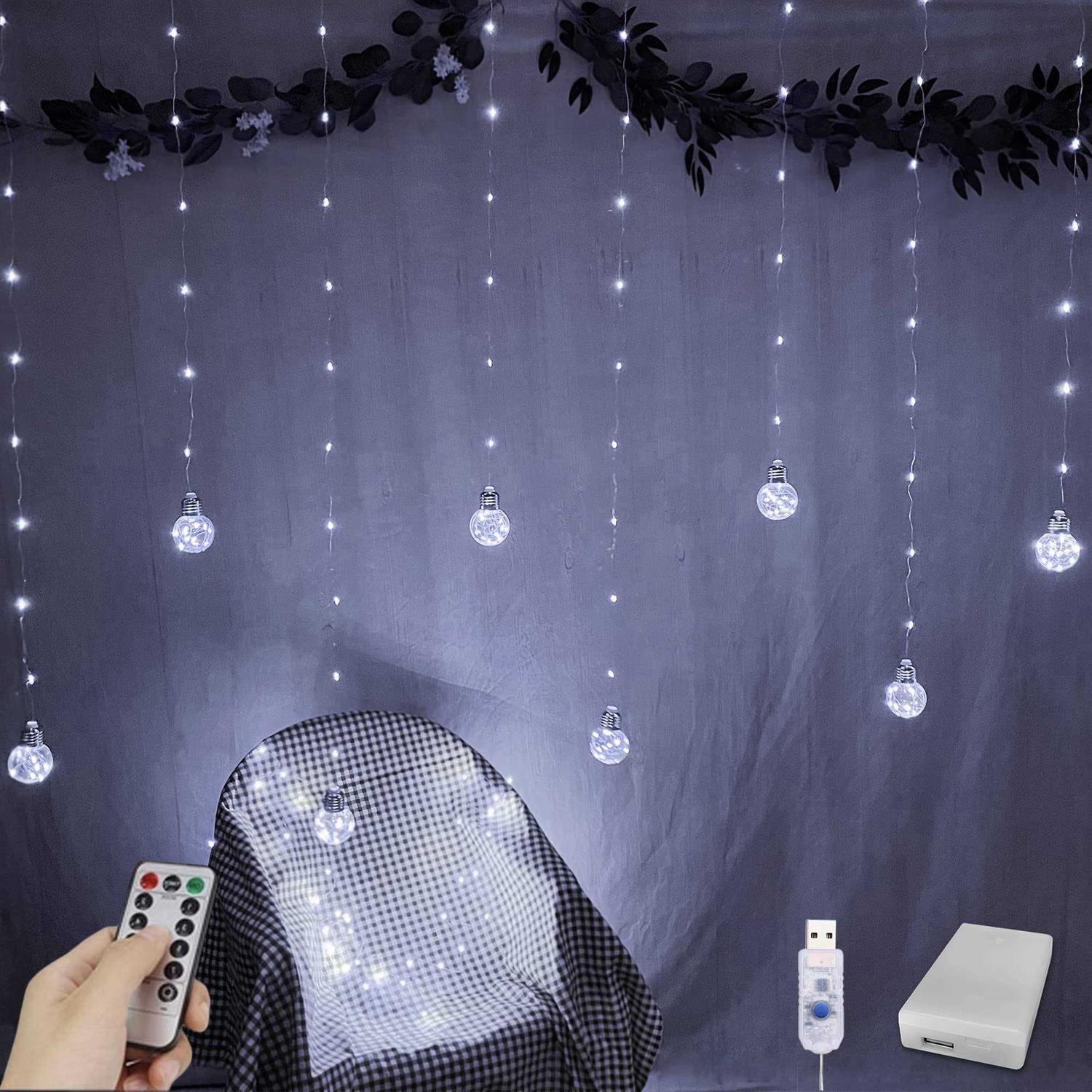 Yolight Wishing Ball Curtain Lights 200 LED Window Curtain Lights with Remote