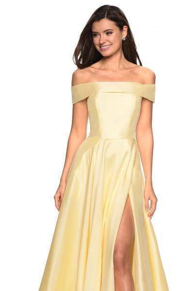 27005 Off Shoulder High Slit Prom Dress