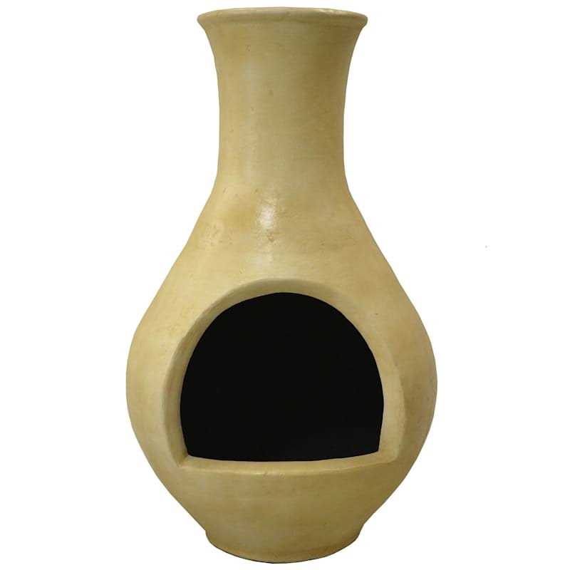 At Home Handmade Clay Ringo Modern Chimenea