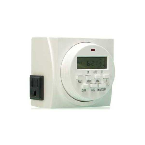 Chicago Pneumatic Fba_95205 Digital Timer Programmable for Lights Lamps Dual 110v 15 Amp Outlets