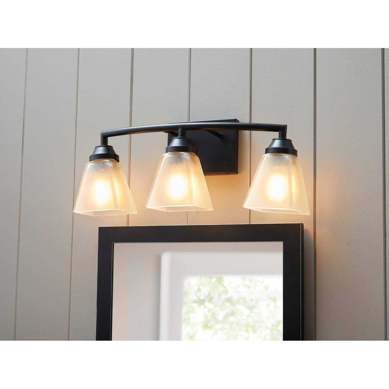 Style Selections 18.63-in 3-Light Black Transitional Vanity Light VBK120-3BK