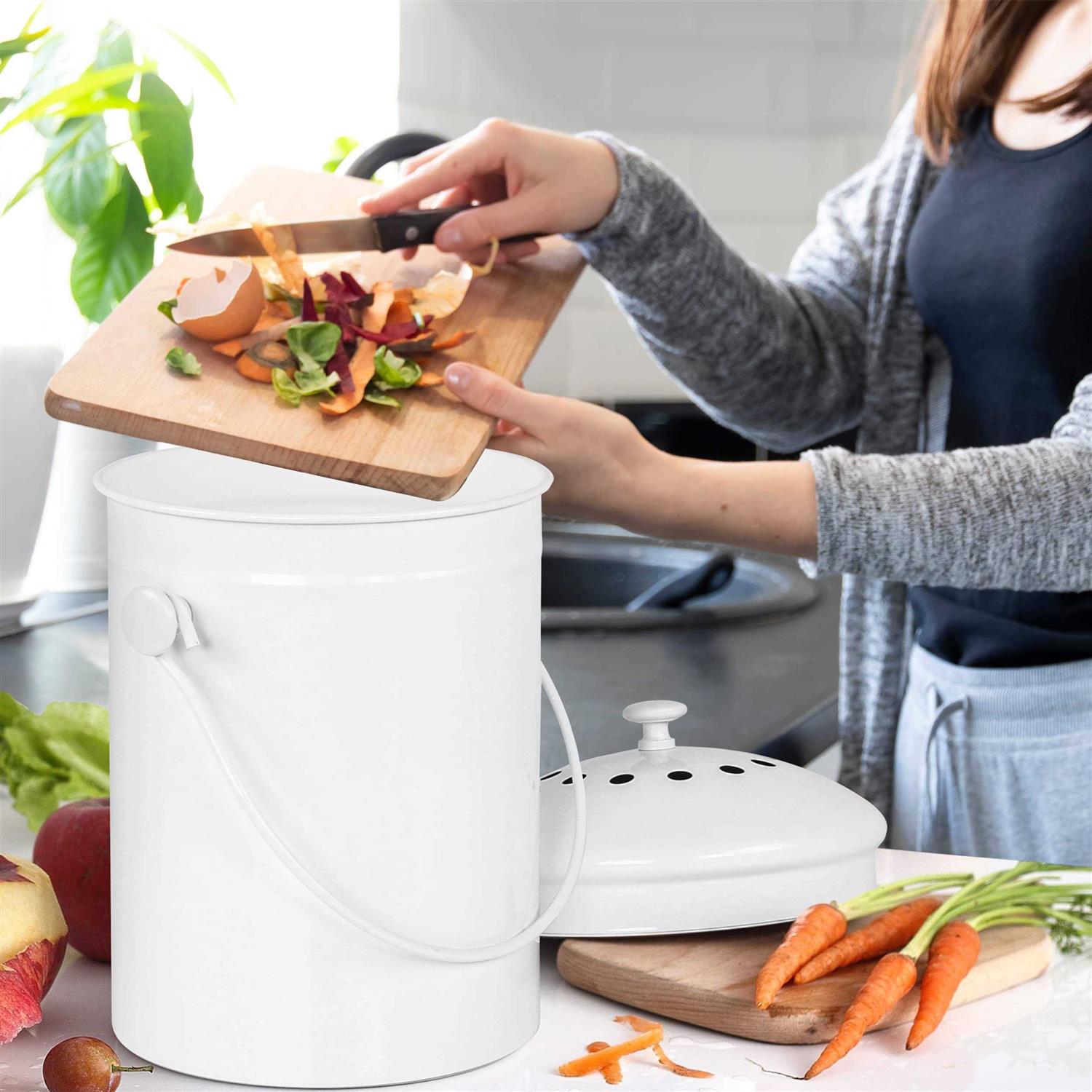 Utopia Kitchen Compost Bin for Kitchen Countertop 1.3 Gallon Compost Bucket for Kitchen with Lid