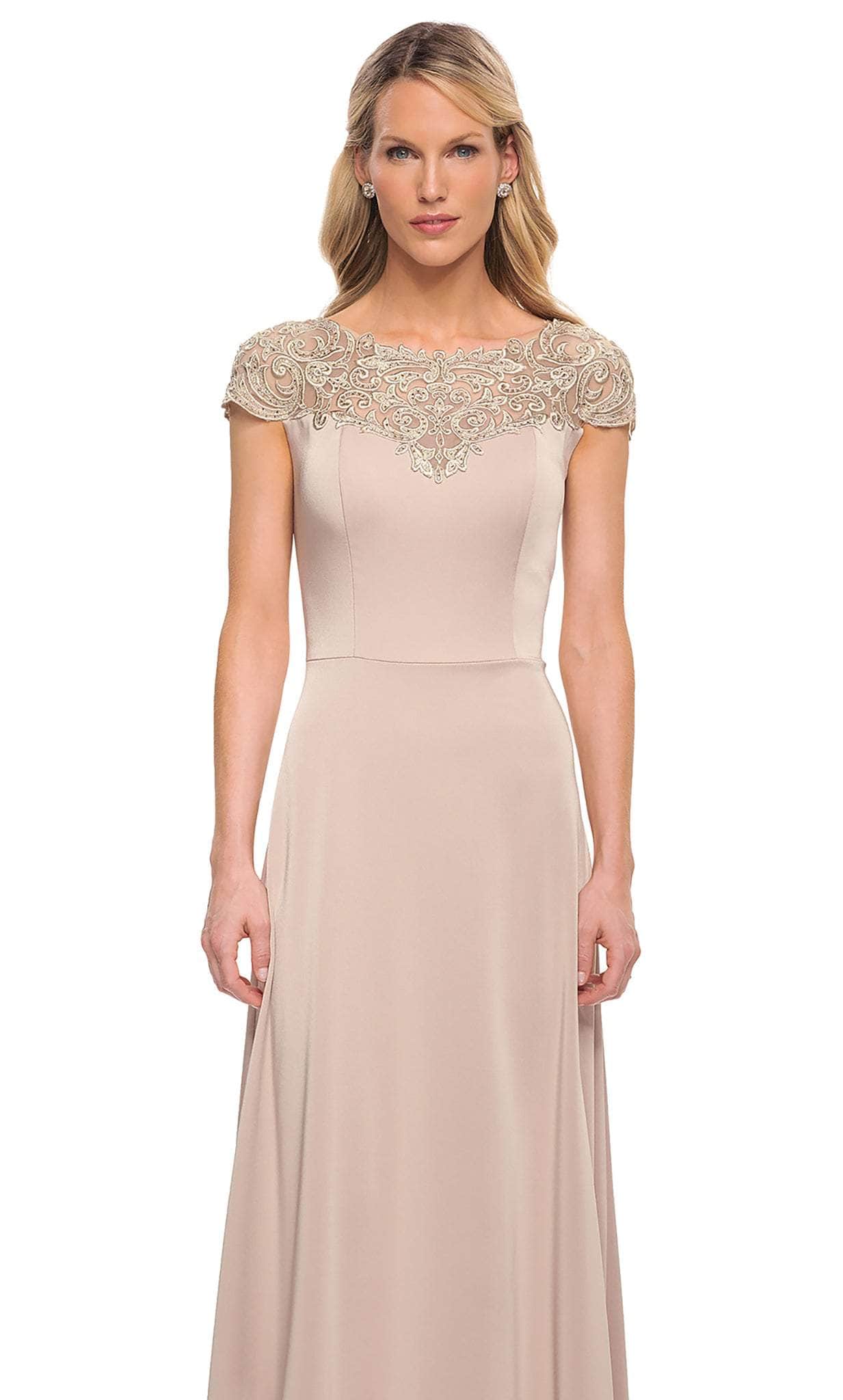 29511 Bateau A-Line Evening Dress