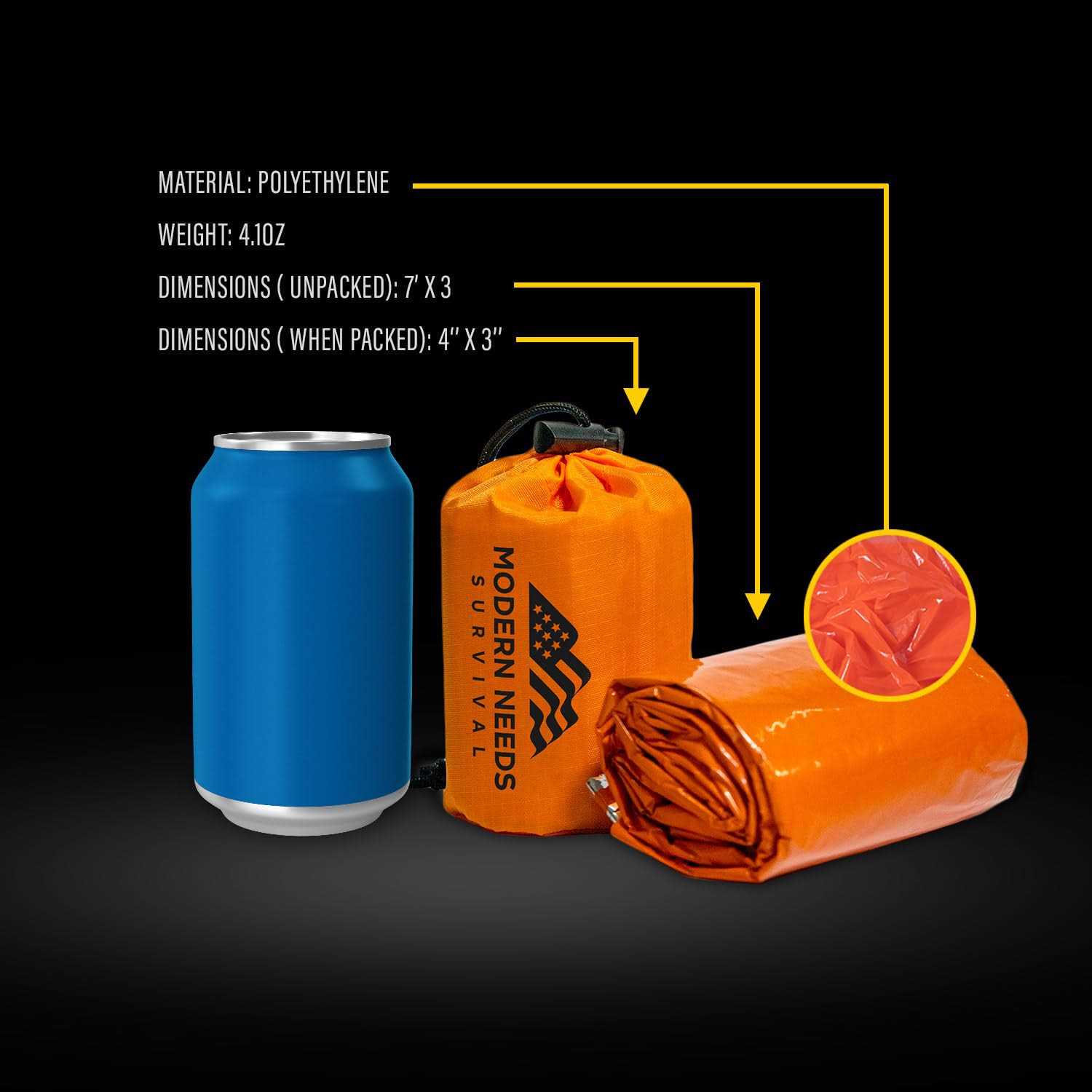 MODERN NEEDS Emergency Survival Sleeping Bag Emergency Blanket Waterproof