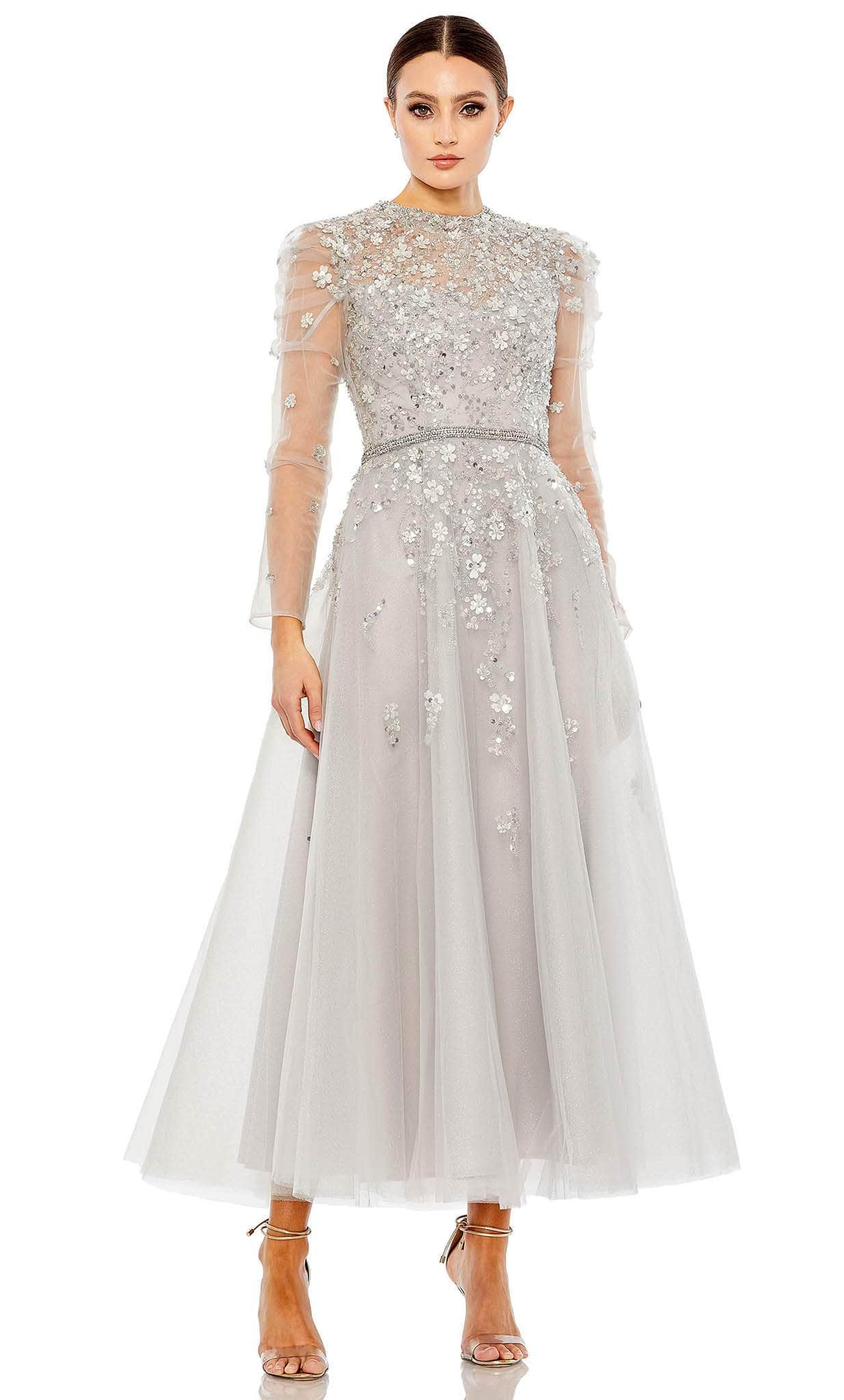 Appliqued Tulle Prom Dress