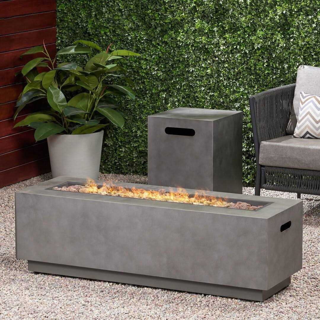 Wade Logan® Jair 15 H x 48 W Iron Propane Outdoor Fire Pit Finish