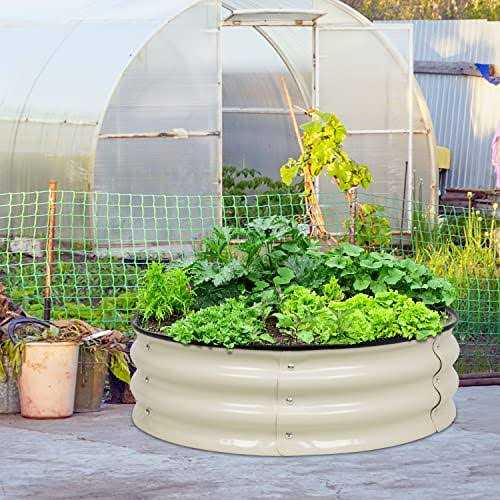 Aoodor 9&” Tall Aluzinc Metal Raised Garden Bed 30&” Round