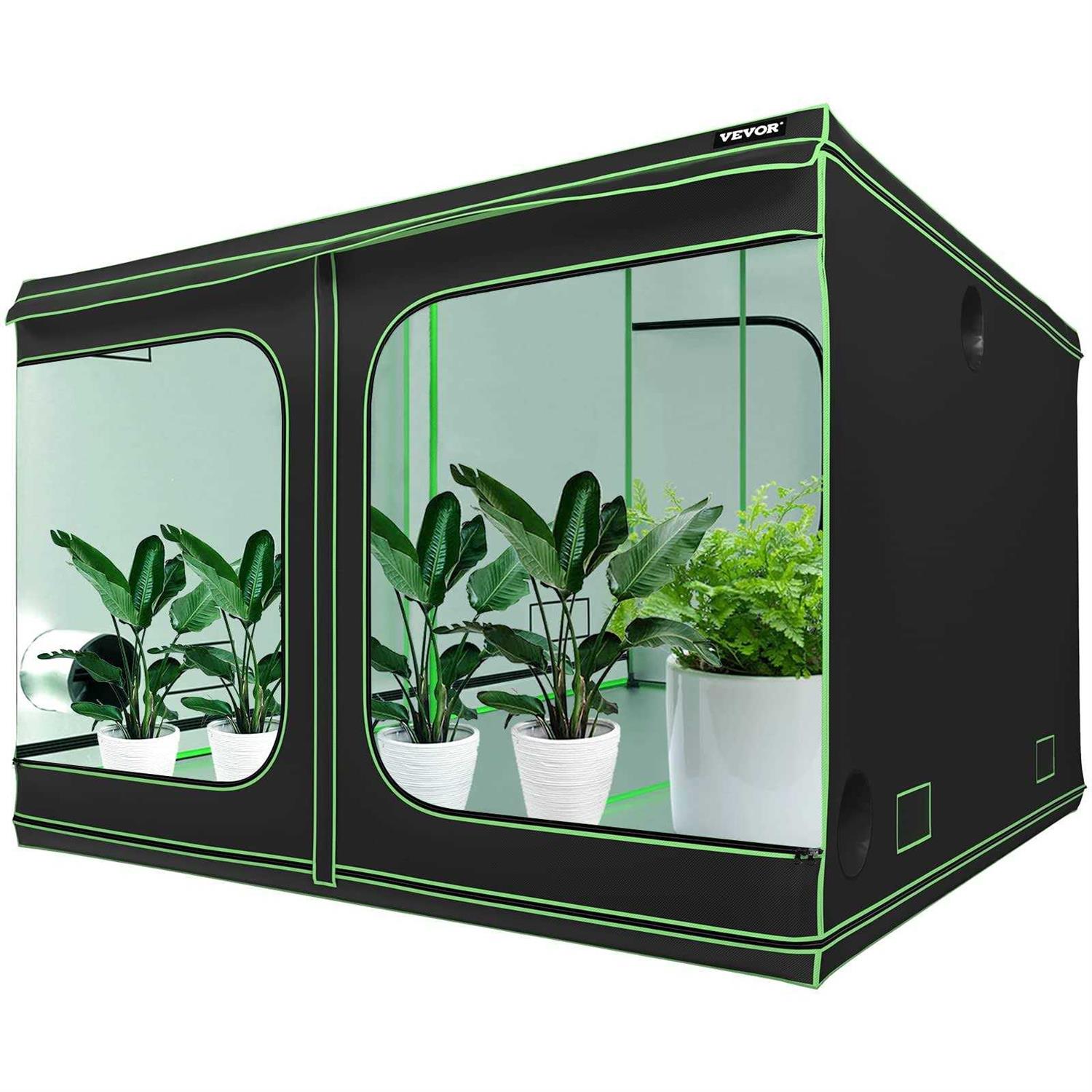 VEVOR Grow Tent Hydroponics Mylar Grow Room with Observation Windows and Removable Floor Tray