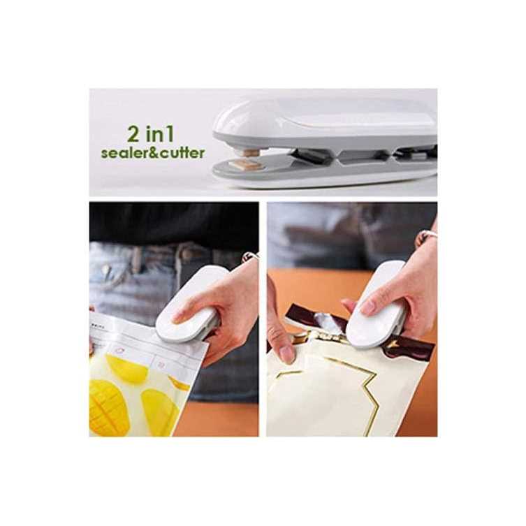 Mimill Mini Bag Sealer, Handheld Heat Vacuum Sealers, Bag Sealer Heat Seal, 2 in 1 Heat Sealer and Cutter Handheld Portable Bag Resealer Sealer