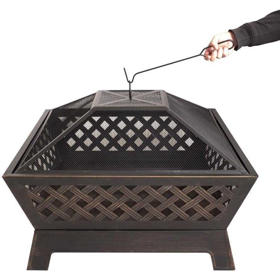 Hampton Bay Tipton 34 in. Steel Deep Bowl Fire Pit in Oil