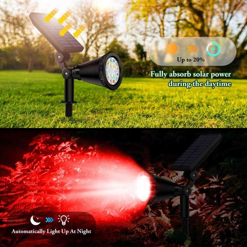 ALES 800 Lumen Solar spot Lights Outdoor,Solar spotlights Outdoor Waterproof,Solar Flood Landscape Pathway Lights for Tree