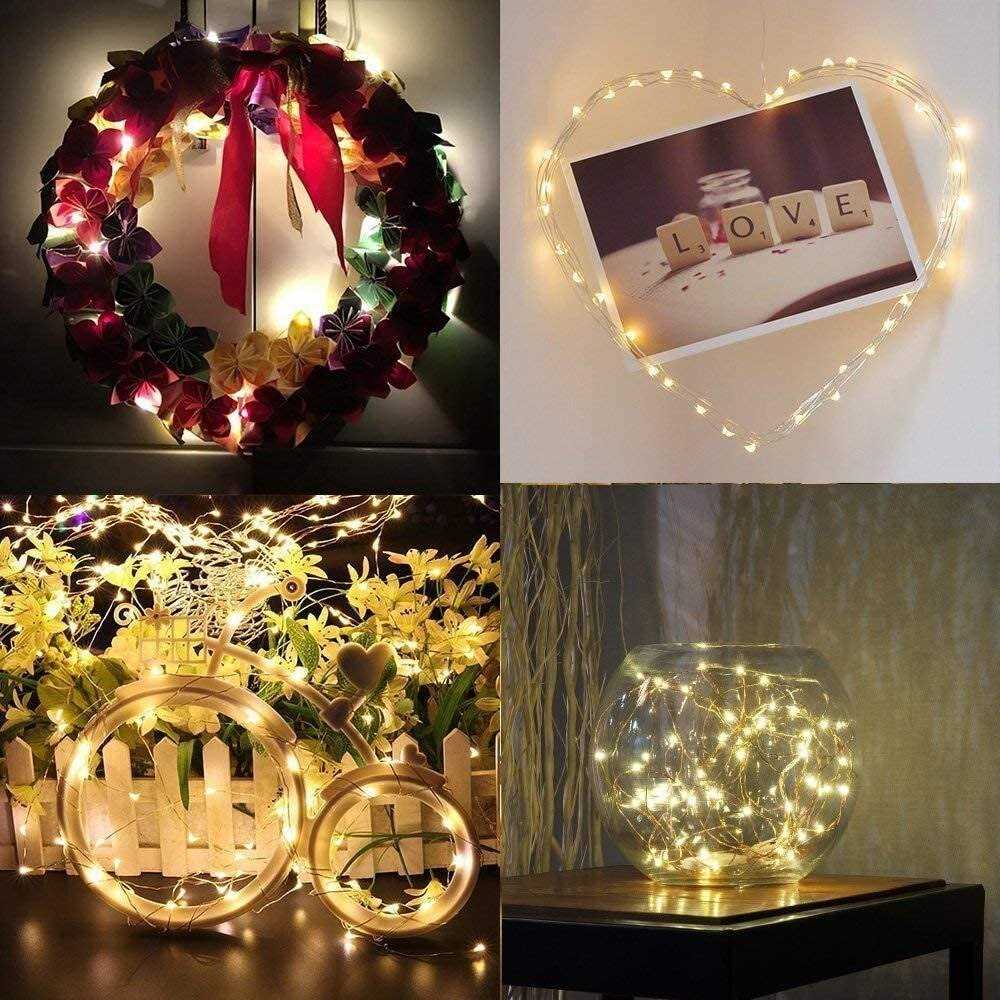 100LED Fairy Light Battery Operated LED Lights with Timer Setting Warm White String Lights