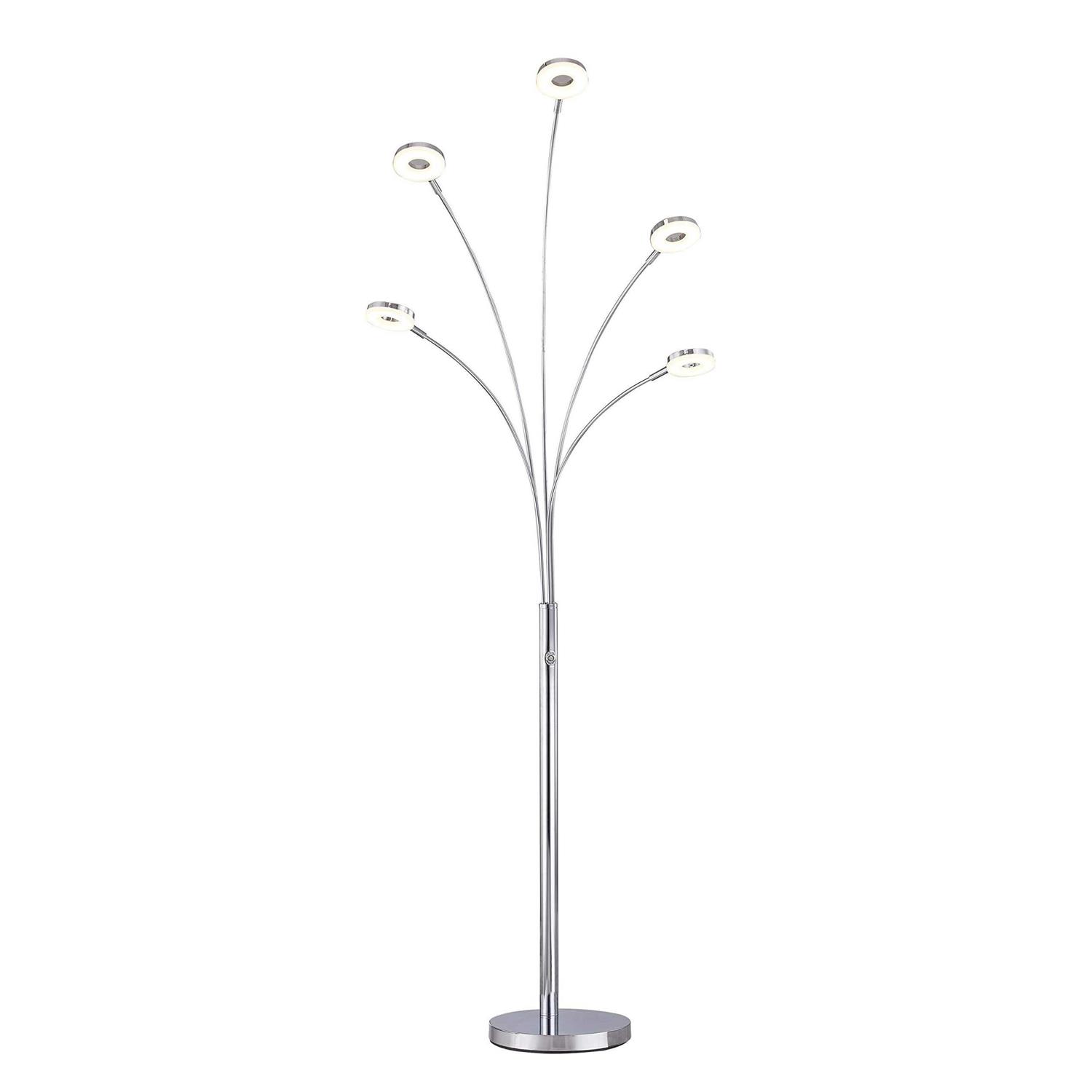 Artiva USA Super Bright LED 5-Arched Floor Lamp with Touch Dimmer