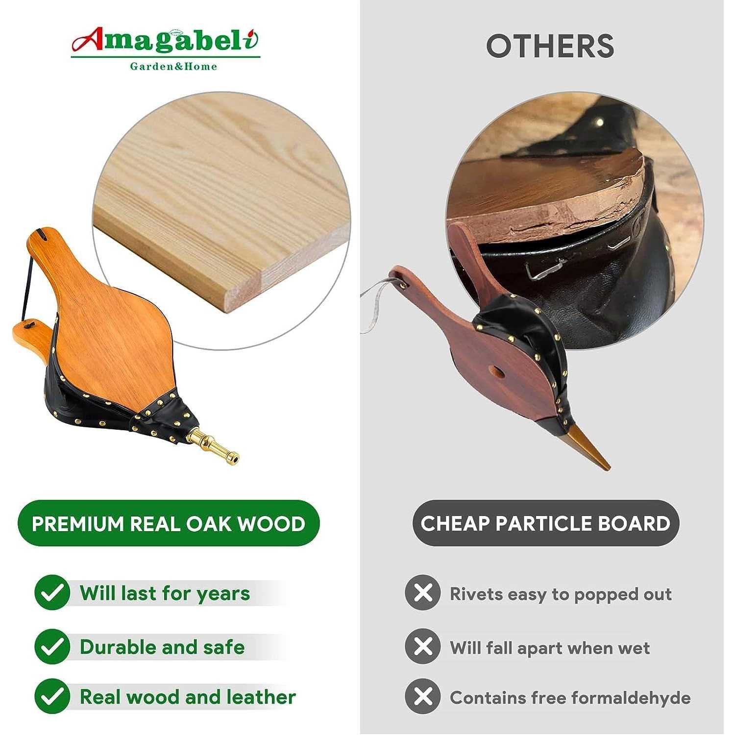 Amagabeli Fireplace Bellows 17x 7.5 Large Wood Air Blower Outdoor Model Number