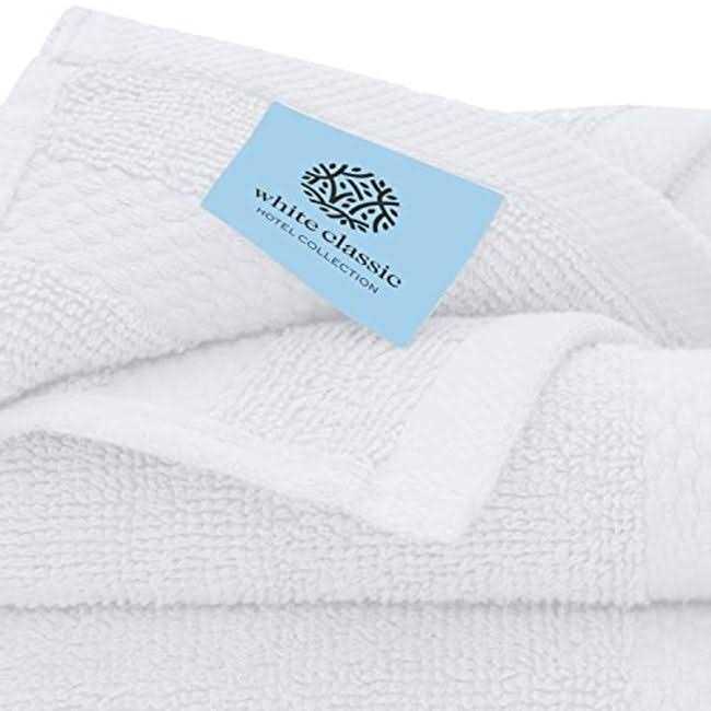 White Classic Luxury Cotton Washcloths Large Hotel Spa Bathroom Face Towel