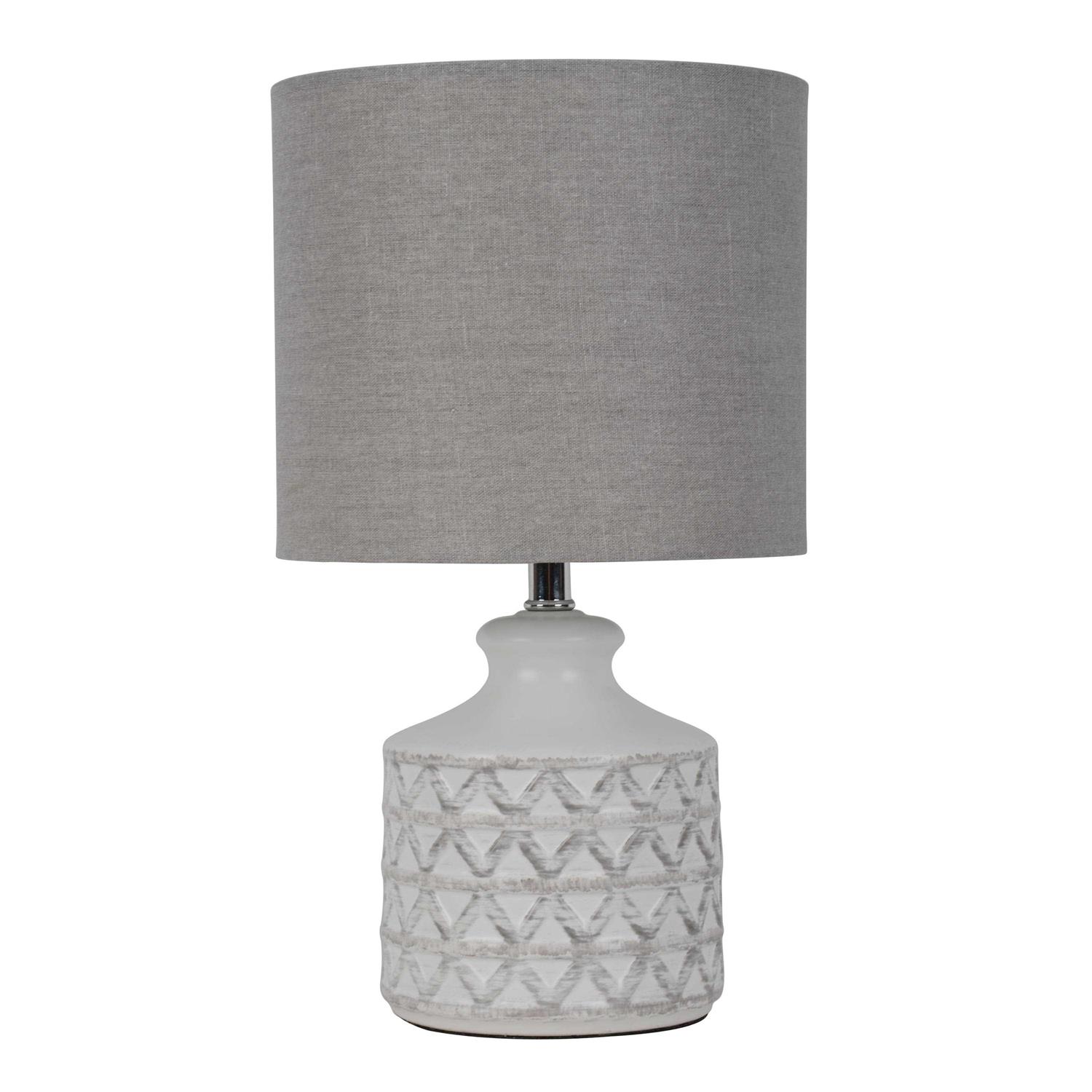 Better Homes & Gardens Diamond Weave Ceramic Table Lamp with LED Bulb Distressed White