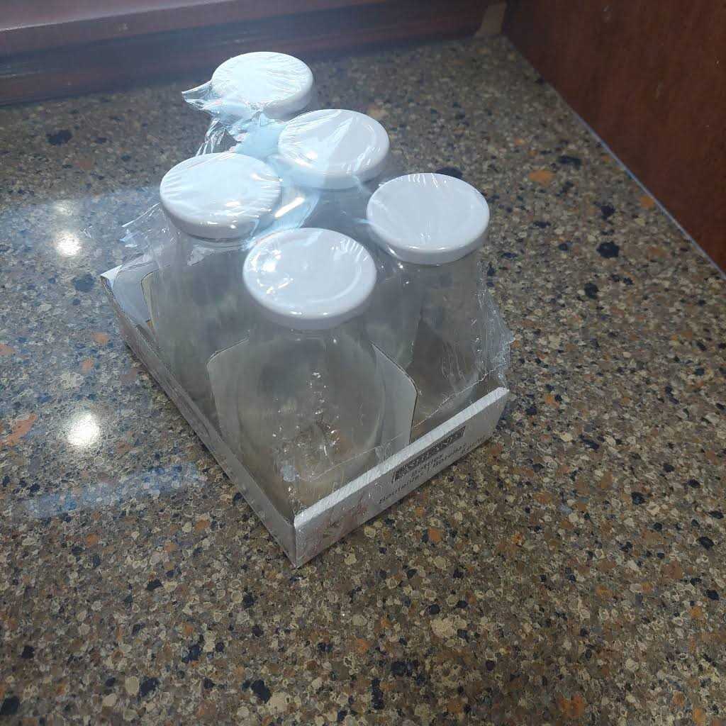 Ashland Glass Milk Bottles with Lids