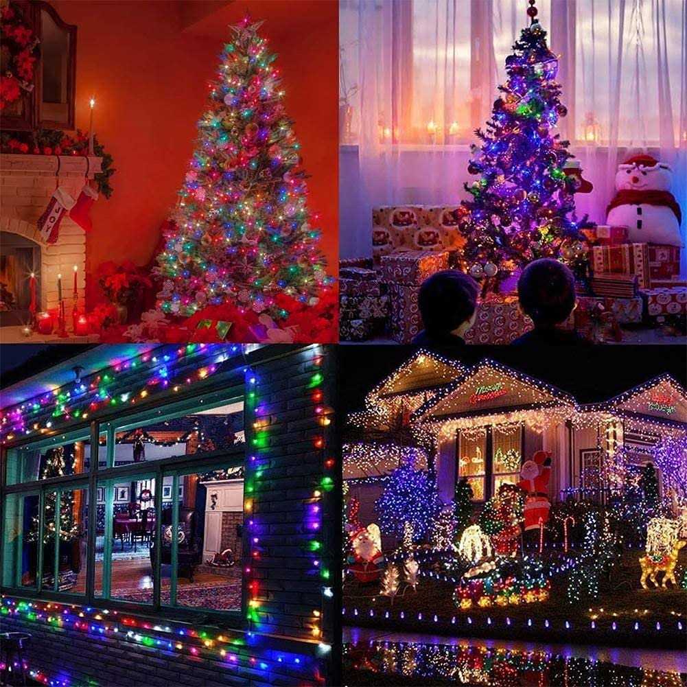 weillsnow 66FT 200 Led Christmas Lights Connectable Plug in 8 Twinkle Modes Outdoor Indoor Lights for Christmas Tree Party Wedding Garden