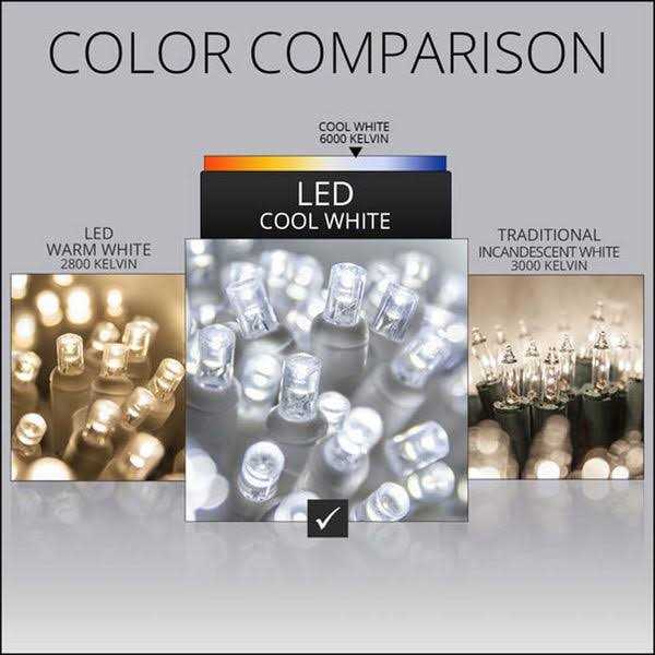 70 5mm Cool White LED Christmas Lights