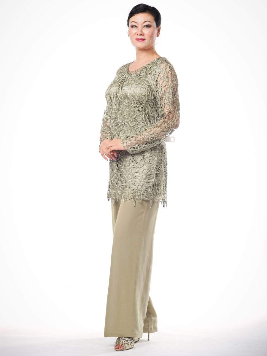 Long Sleeves Crochet Mother Of The Bride Dress