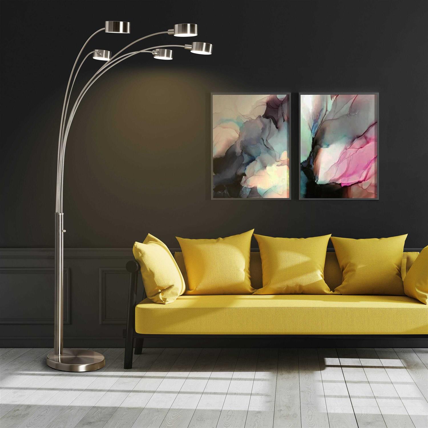 Artiva USA Micah LED 5-Arched Floor Lamp with Dimmer 88