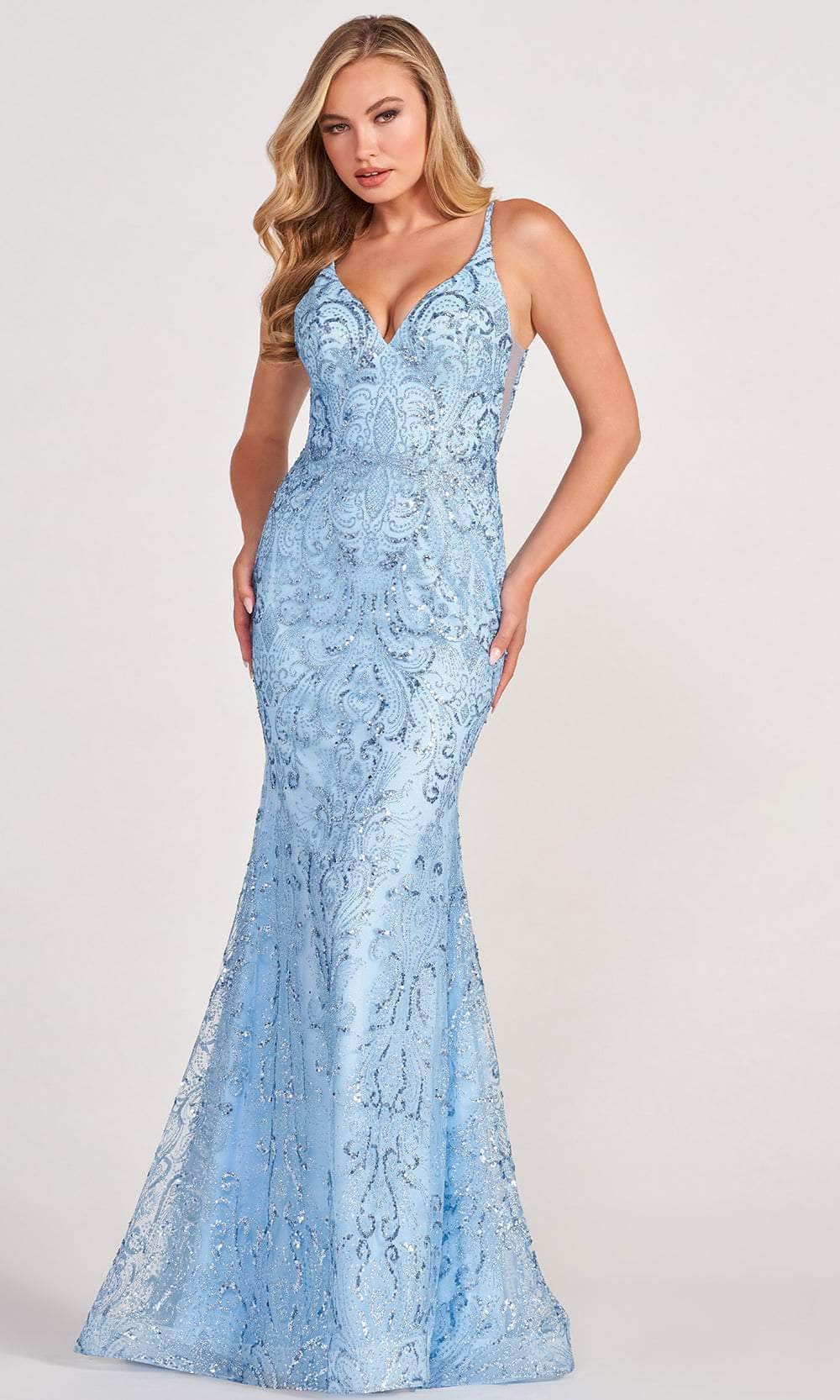 V-Neck Sleeveless Evening Gown