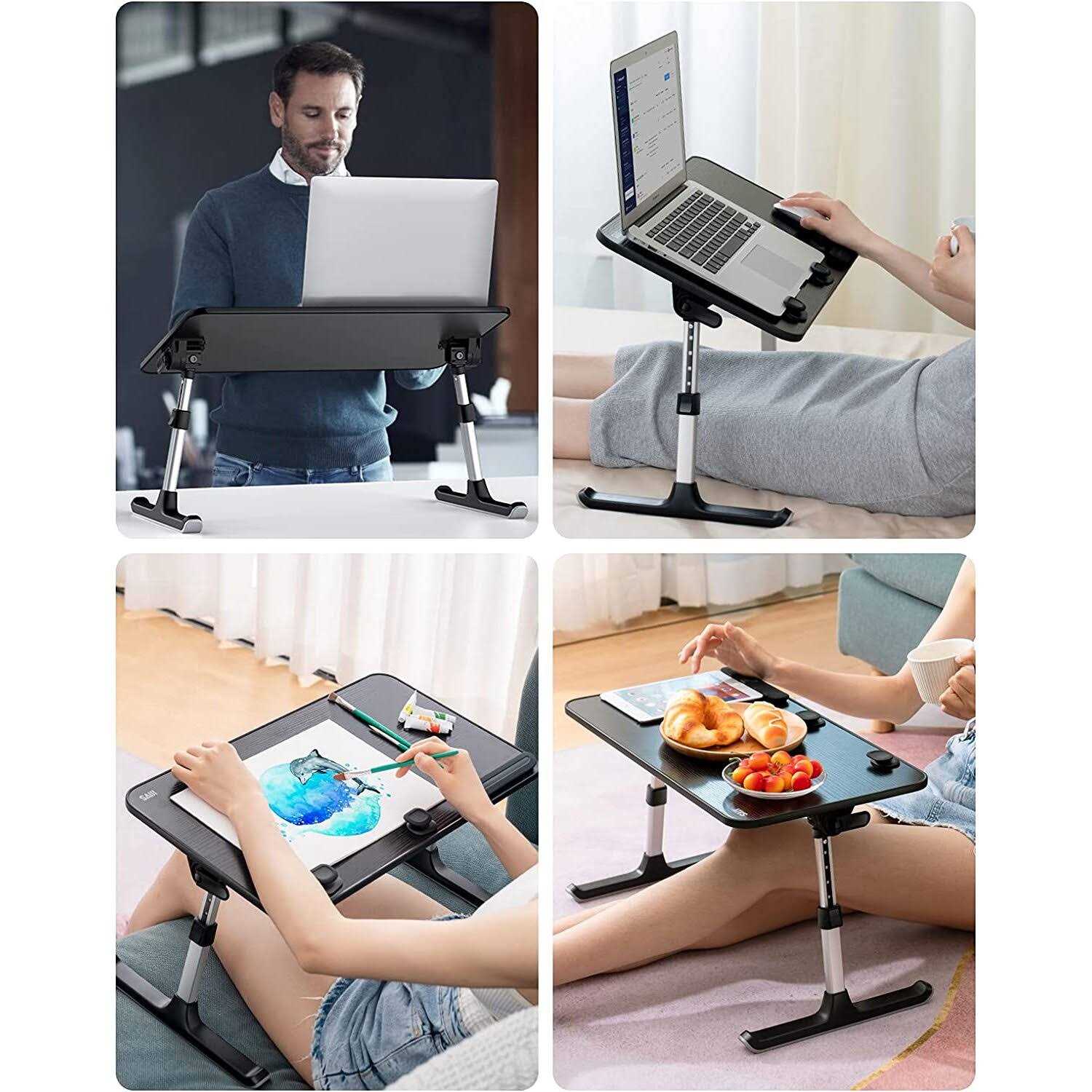 Laptop Desk for Bed SAIJI Height & Angle Adjustable Laptop Stand for Bed